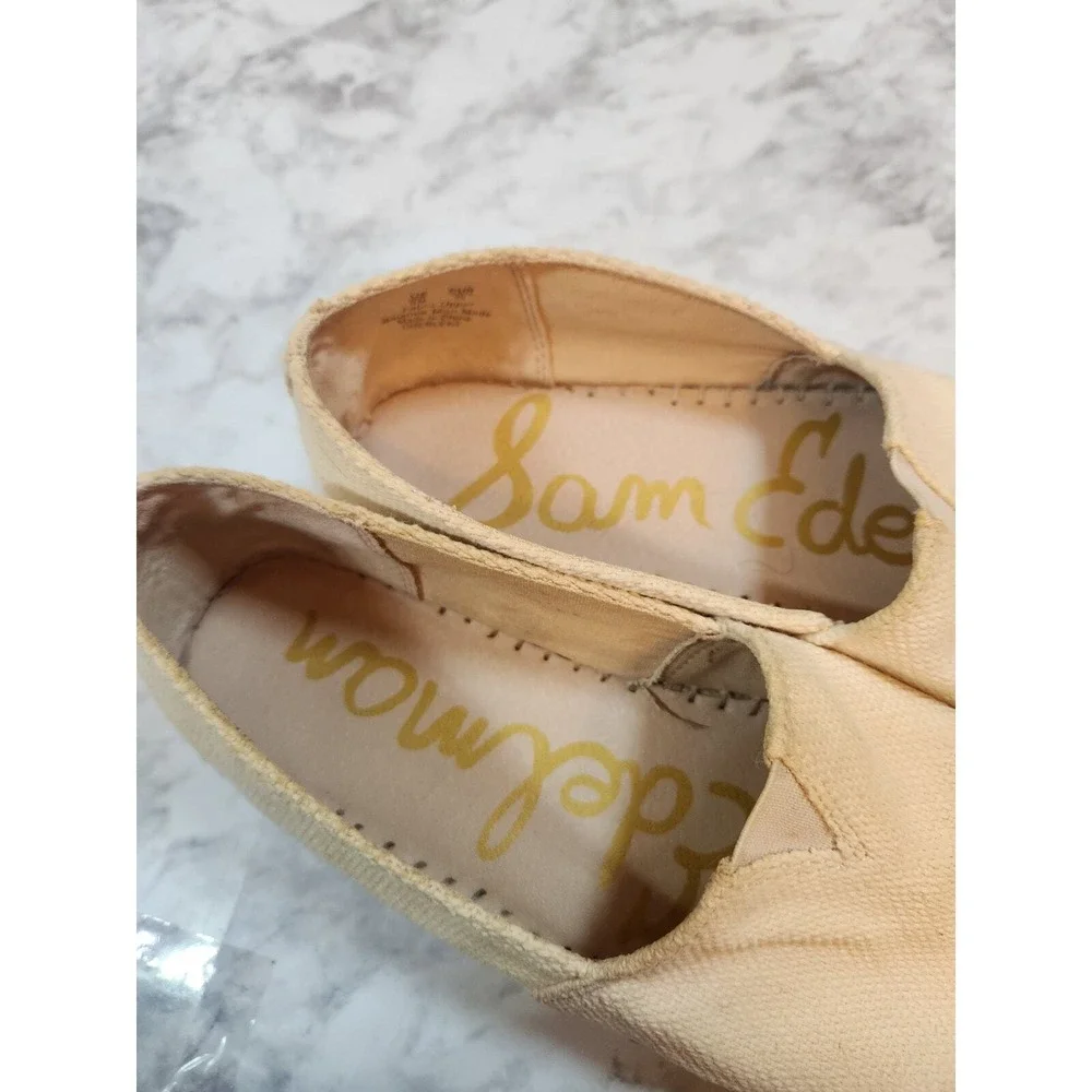 Sam Edelman Womens 9 Cream Cherlene Espadrille Platform Slip On‎ Flats